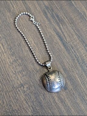 Miabella 925 Sterling Silver Italy Ball Chain Bracelet W Thai 925 Baseball Charm